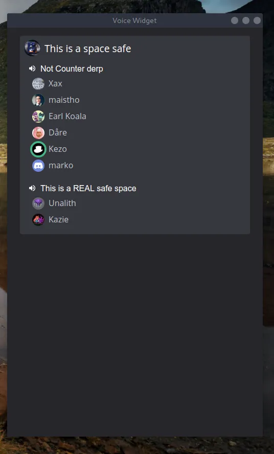 screenshot of the widget